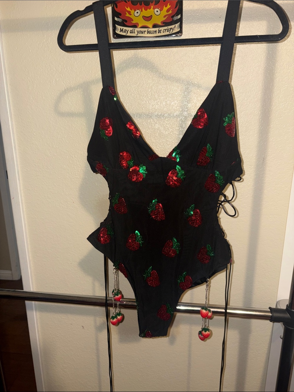 #121 NEW LARGE strawberry bodysuit